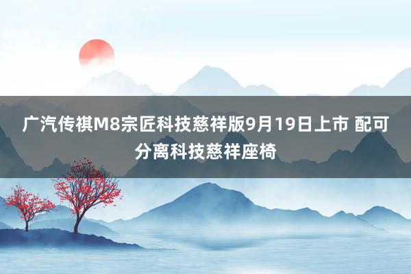 广汽传祺M8宗匠科技慈祥版9月19日上市 配可分离科技慈祥座椅