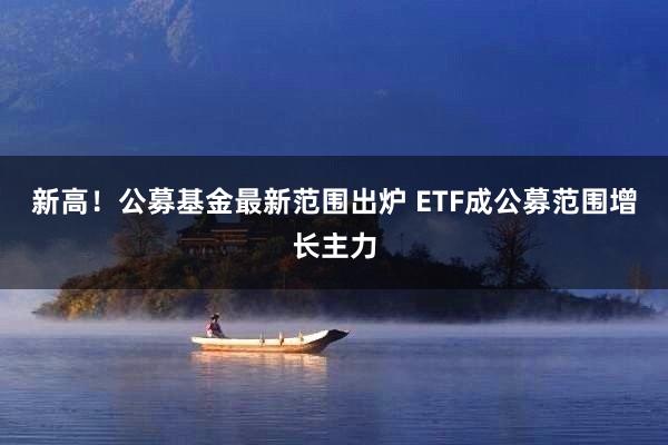 新高！公募基金最新范围出炉 ETF成公募范围增长主力