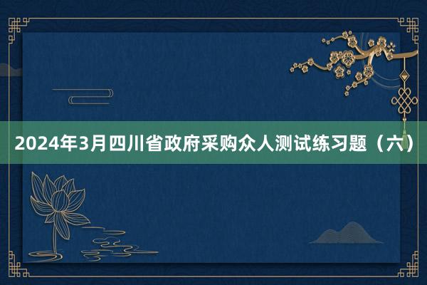 2024年3月四川省政府采购众人测试练习题（六）